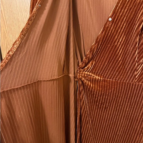 NWOT Velvet Wrap Maxi Dress in Rich Brown - Picture 2 of 3